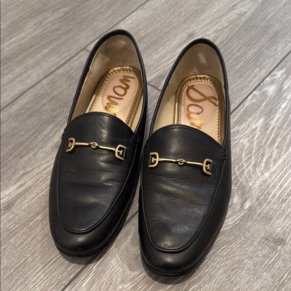 Sam Edelman Black Leather Horsebit Loafers, Size 7